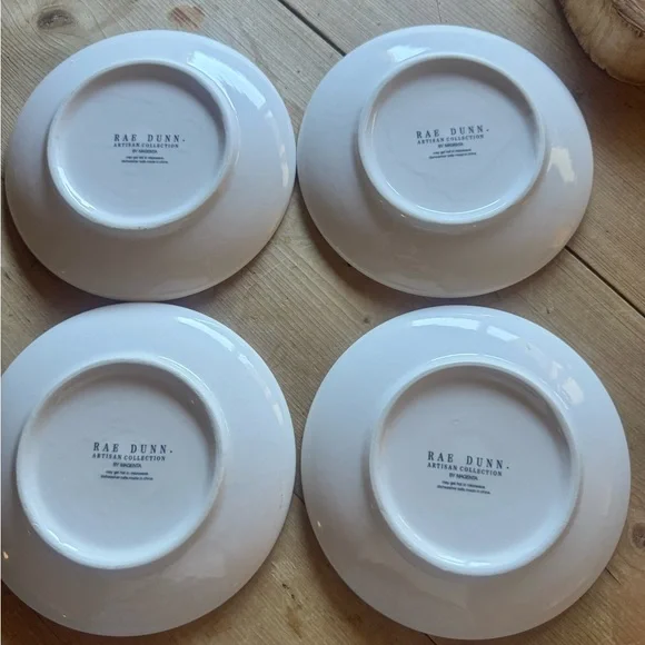 Rae Dunn White 'EAT' Ceramic Plate Set - Picture 2 of 4